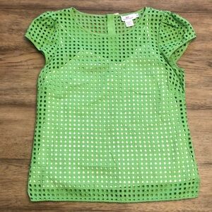 Vineyard Vines size 10 cotton green top with white cotton adjustable camisole.
